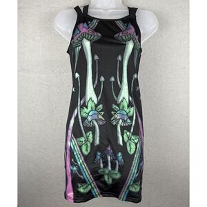 DollsKill Psychedelic Mushroom Dress Trippy Festival Fairycore Glow Sz S/M *read